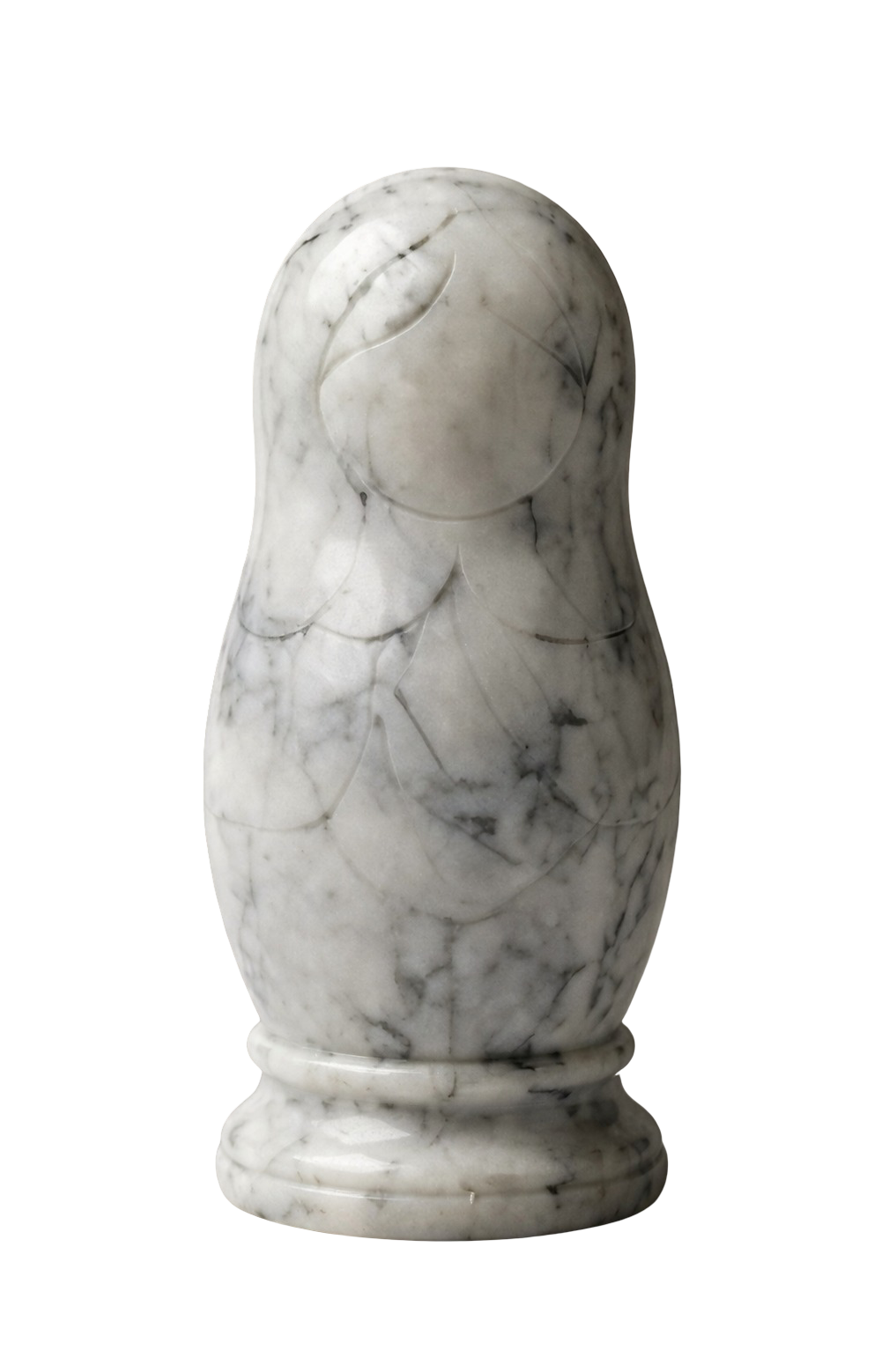A pale marble nesting figure, shown in full.